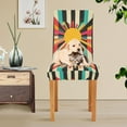 thumbnail image 4 of Yayeee 2 Pack Dining Chair Covers Stretch Parson Chairs Slipcovers Seat Protector, Geometric Sun, 4 of 6