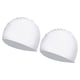 thumbnail image 1 of Gorro de natación de silicona Uxcell, gorro de natación impermeable antideslizante para adultos, gorros de natación para mujeres y hombres, blanco 2 piezas, 1 of 6