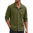 thumbnail image 3 of FchengtaiS Men's Corduroy Button Down Shackets Lapel Collar Long Sleeve Textured Shirts Jacket Fashion Casual Daily Outerwear, 3 of 6