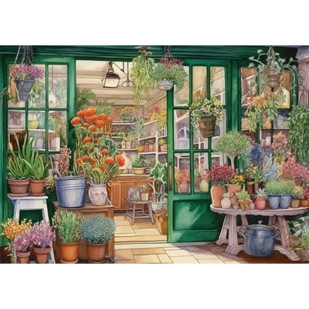 Jigsaw Puzzles 50 Pieces For Adults Flower Shop Anime Educational Game Toys Family Decoration Funny Wall Art Gift Puzzle