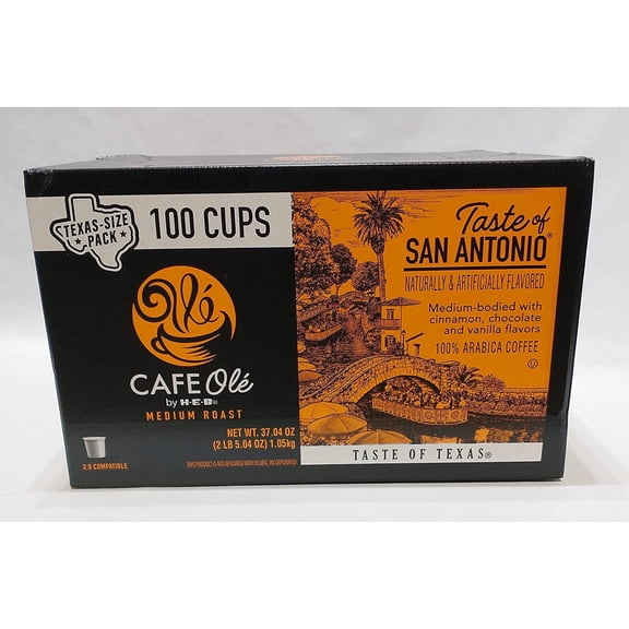 Cafe Ole Taste of San Antonio single serve pods 100 count
