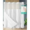 thumbnail image 3 of No Hook Shower Curtains, Gray Standard Bathtub Curtains with Snap in Liner, Abstract Lines Gradient Minimalist Modern Texture Waterproof Washable Fabric Bathroom Shower Curtain Sets, 72" x 72", 3 of 7