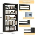 thumbnail image 2 of 5 Tier Metal Bookshelf,69'' Tall Heavy Duty Bookcase with Adjustable Shelves,Black Large Modern Bookshelves,Industrial Open Bookcases for Library,Office,Study Room,Living Room, 2 of 6