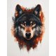 thumbnail image 1 of Qisvanset 12x16 Inch 2D Flat Framed Canvas Art, Constellation Wolf Mystical Wildlife Nature Home Wall Art Decor, 1 of 5