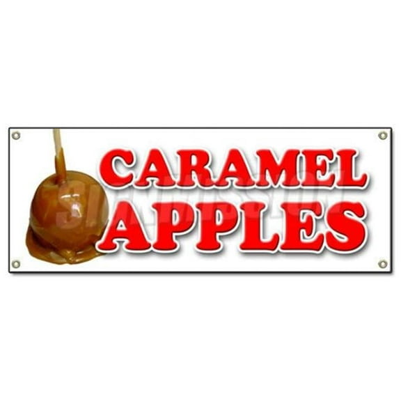 Caramel Apples Banner Sign - Candy Apple Cart