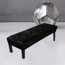 Rectangle Stool Covers, Seat Furniture ,Removable Elastic Covers,Piano Cushion Cover for Living Room, Hotel Decor , Black