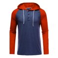 thumbnail image 6 of AZoiNM Men's Henley Hoodie Long Sleeve Raglan Color Block Pullover Sweatshirt Casual Straight Fit Hooded Shirt, 6 of 8