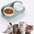 thumbnail image 2 of Cuenco doble para gatos y perros, cuenco para agua y comida para mascotas, comedero para cachorros y gatos, suministros para comida y agua para perros, gris claro, 2 of 5