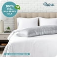 thumbnail image 4 of Bare Home 100% Mulberry Silk Zipper Pillowcase - Perfect for Hair and Skin - Premium 6A Grade, 19 Momme Silk - Body, Silver, 4 of 9