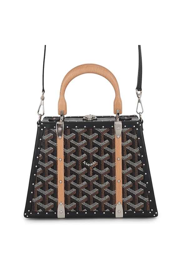 Pre-Owned Goyard Saigon Mini Trunk Bag Wood SAIMA3MINTY01CL01P GOYARD Black 2-way Handbag