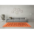 thumbnail image 3 of Ahgly Company Indoor Rectangle Checkered Orange Modern Area Rugs, 7' x 9', 3 of 4