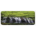 thumbnail image 1 of Waterfall Kitchen Mat, Multiple Waterfalls Surrounded by Black Rocks and Green Trees Nature, Plush Decorative Kitchen Mat with Non Slip Backing, 47" X 19", Black White and Green, by Ambesonne, 1 of 1