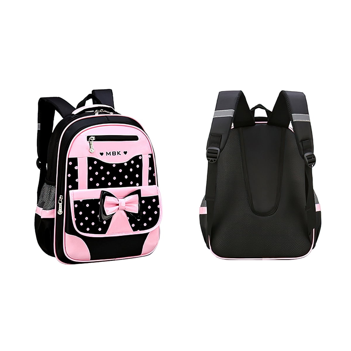 Kadyn School Backpack Set, Black+Pink Kids Backpack with Lunch Bag, Elementary Bookbag for Children Kadyn School Backpack Set, Black+Pink Kids Backpack with Lunch Bag, Elementary Bookbag for Children