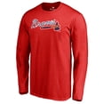 thumbnail image 2 of Men's Red Atlanta Braves Team Wordmark Long Sleeve T-Shirt, 2 of 3
