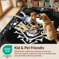 thumbnail image 4 of Design&I 6'x9' Washable Area Rug Oversized Skid-Resistant Halloween Skull Gothic Skeleton Bone Cobweb Large Border Horror for Living Room, Family Indoor, 4 of 7