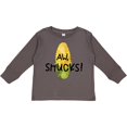 thumbnail image 3 of Inktastic Aw, Shucks Corn on the Cob Humor Boys or Girls Long Sleeve Toddler T-Shirt, 3 of 5