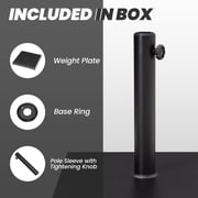Crestlive Products 40lbs Square Concrete Umbrella Base, Outdoor Market Umbrella Stand, Black