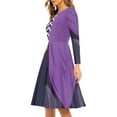 thumbnail image 2 of FKELYI Halloween Pumpkin Costume Women Dresses Size 2XL Breathable Dresses for Women Casual Midi Leisure Purple Long Sleeve Swing Dress, 2 of 4