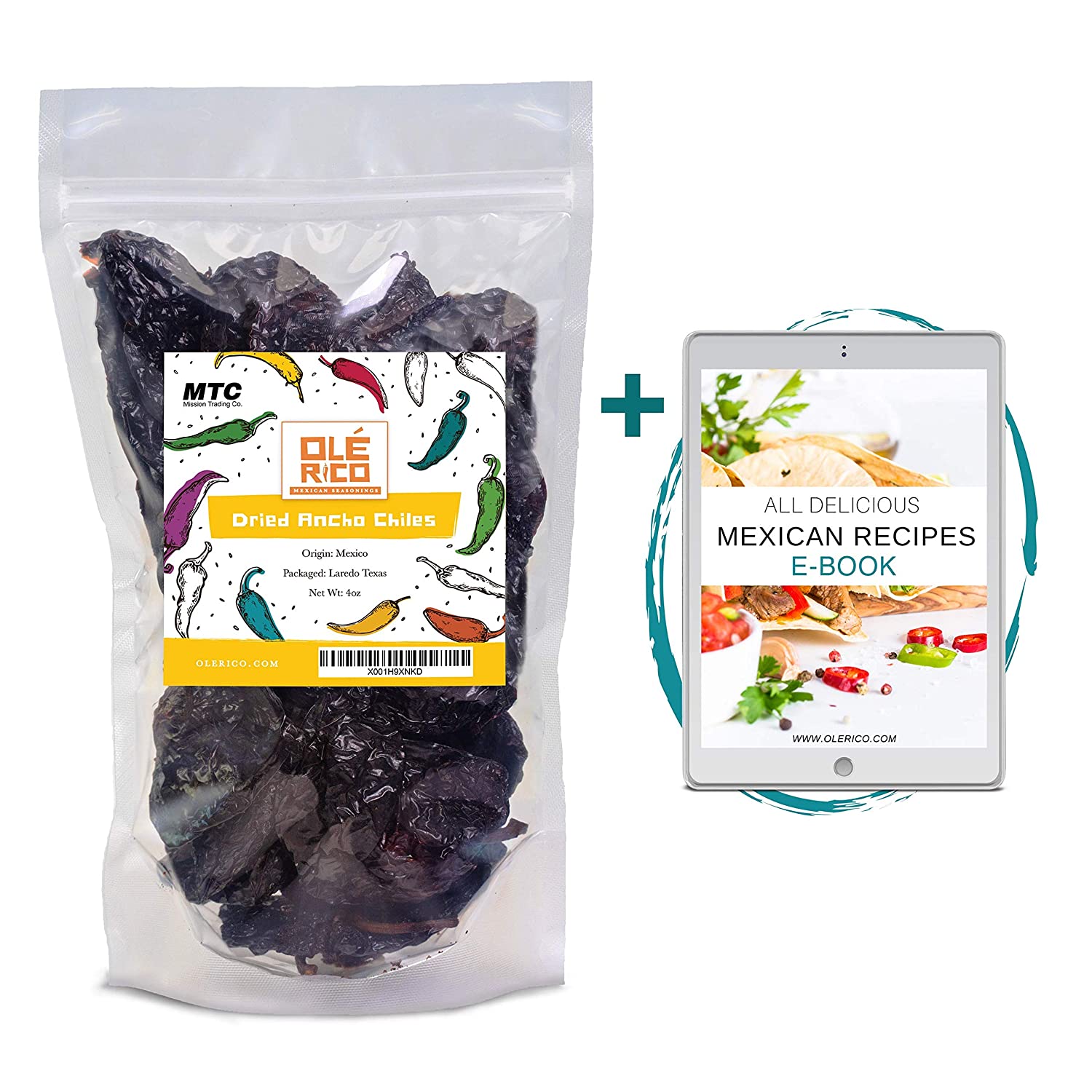 Dried Ancho Chiles Whole 8 oz Resealable bag by Ole Rico Walmart
