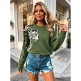 thumbnail image 2 of NAYTOAO Women's Asymmetric Leopard Cheetah Print Crew Neck Knit Pullover, 2 of 6