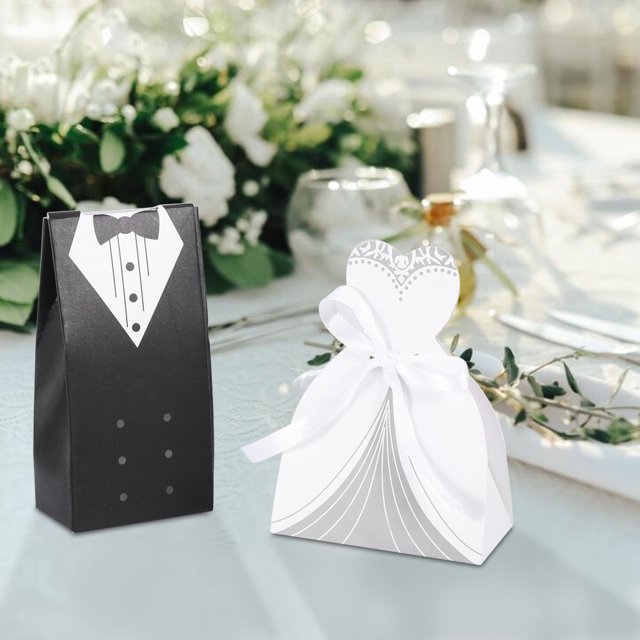 MAGT Caja de Dulces, Elegante Caja de Dulces romántica Regalo Novela Cartón Caja de Dulces Mini Traje de Negocios Fiesta de Bodas Caja de Dulces para Regalo de Fiesta de Bodas(2#)