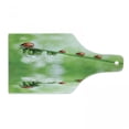 thumbnail image 1 of Ladybugs Cutting Board, Ladybugs on a Stem over the Water Striped Animals Fresh Environmental Life Image, Tempered Glass Cutting and Serving Board, Wine Bottle Shape, Red Green, by Ambesonne, 1 of 1