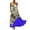 Blue, variant on IROINNID Empire Dress For Women Plus Size Vintage V Neck Splicing Floral Maxi Dress Sleeveless V-Neck Strapless Print Empire Waist Dress