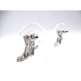 thumbnail image 3 of Western 3/4" pierced silver and clear stone button style boot earrings, 3 of 4