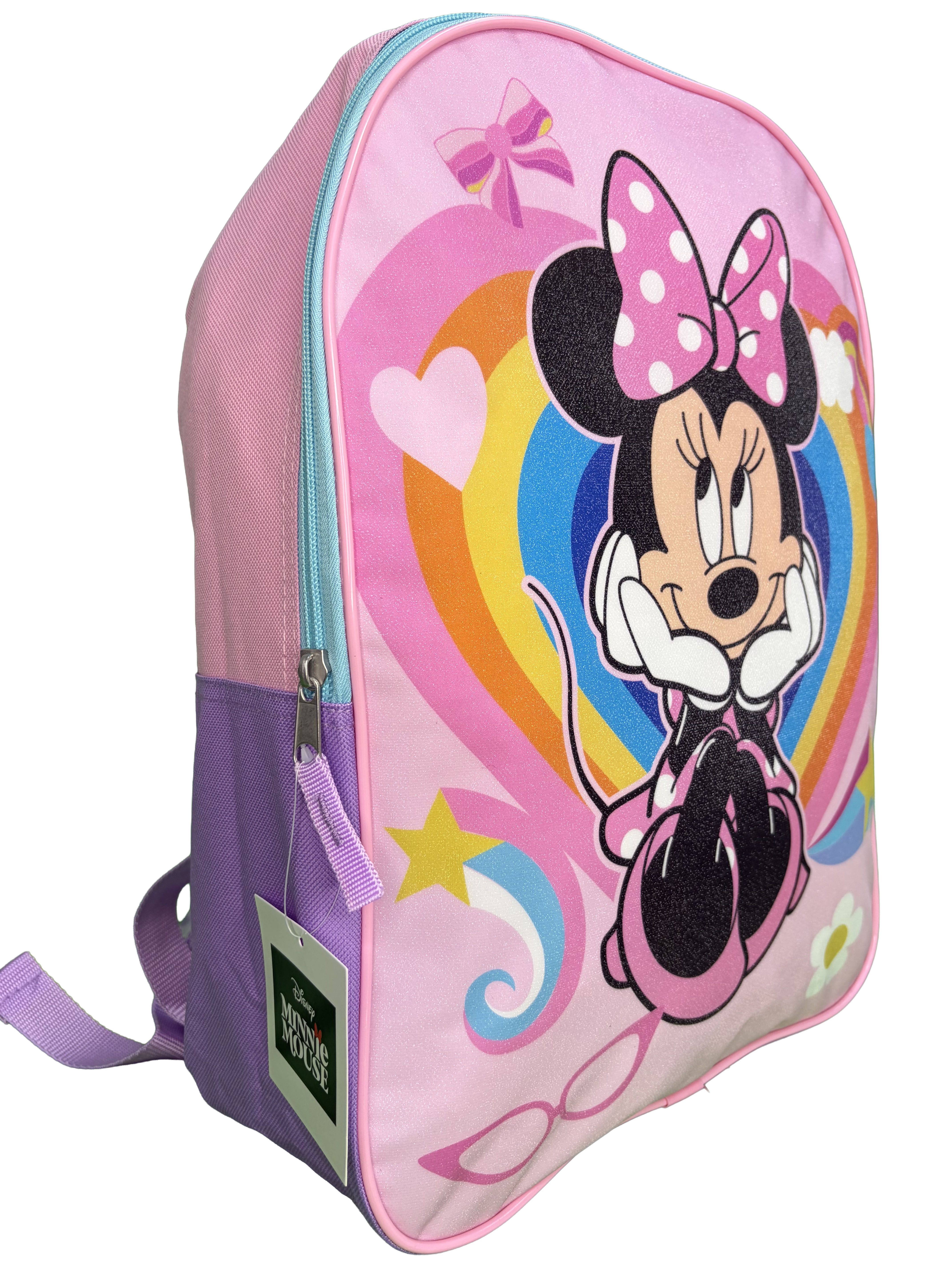 Mochila infantil de Minnie Mouse de 15 pulgadas, ligera para niñas, para preescolar y viajes, con asa superior (sin bolsillo lateral) 3