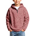 thumbnail image 2 of Leopard Print Boys Hoodies Quarter Zip Up Hooded Sweatshirt Lightness Comfortable Long Sleeve Hoodies Kids Fall Winter Clothes, 2 of 4