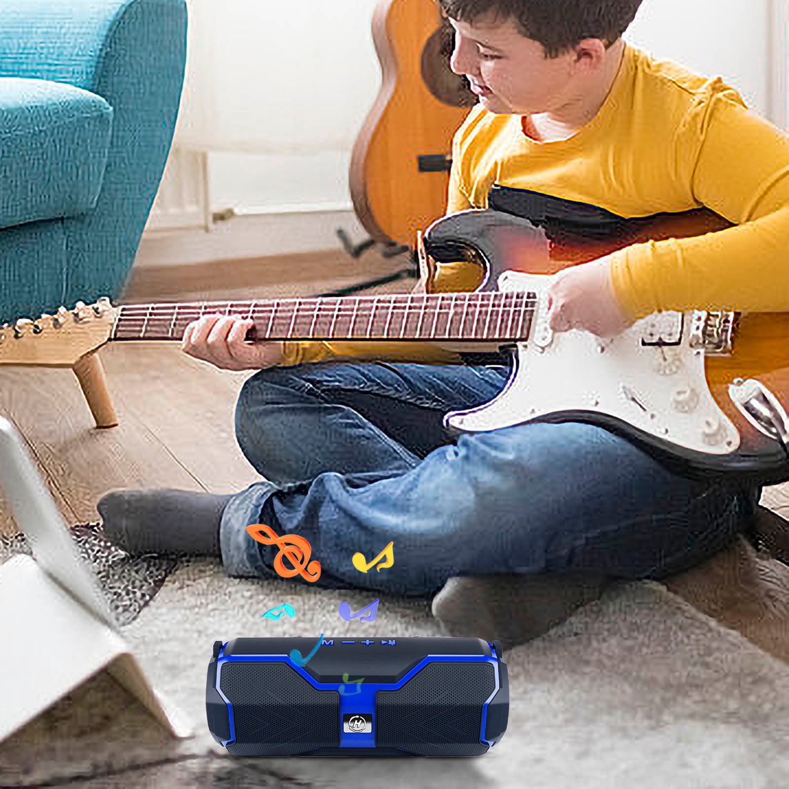 FNYOXU Bluetooth Speaker Wireless Bluetooth Speaker Outdoor Portable Plug-in Subwoofer Sound System