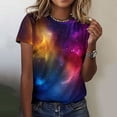 thumbnail image 1 of RKSTN Blouse Décontractée à Manches Courtes et Col Rond Imprimé Ciel Étoilé pour Femmes et Hommes Couleur TG, 1 of 6