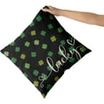 thumbnail image 6 of St Patricks Pillow Covers 16x16 Set of 2 St. Patrick''s Day Green Colorful Lucky Clover Throw Pillows Spring Themed Shamrock Decorative Pillowcase Rustic Cotton Cushion Cover for Couch Sofa Bed, 6 of 6