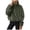 Army Green, variant on Womens Sherpa Pullover Fuzzy Fleece Half Zip Pullover Fluffy Quarter Zip Pullover with Pockets Cropped Sweatshirts Coffee,Size L