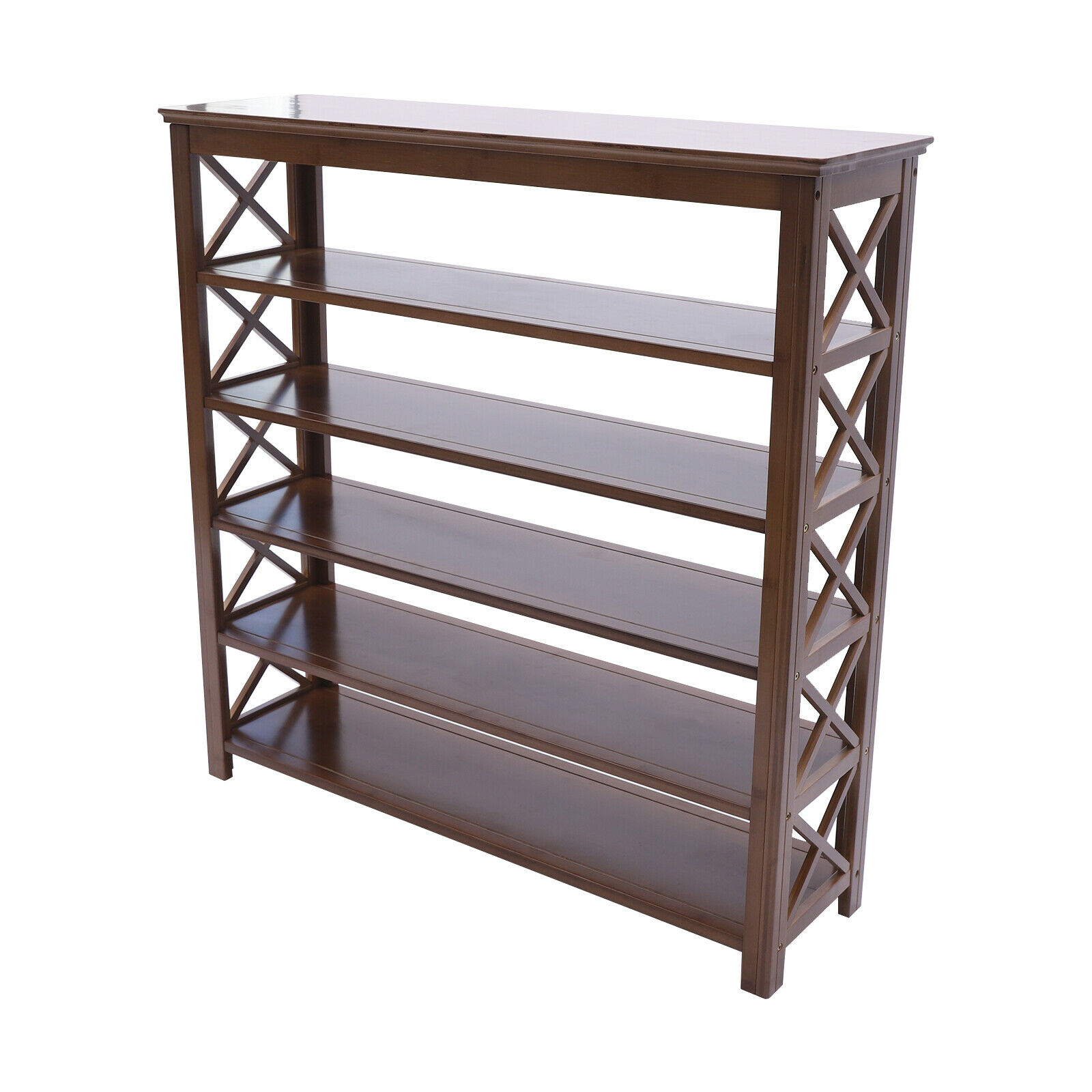 6 Tiers Entryway Shoe Rack 20 Pairs Bamboo Shelf 330lb Shoe Storage Organizer Shelf 39.37inx11.22inx39.76in Entryway Brown Shoe Bench