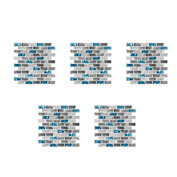 5X Vivid Tiles Blue Peel and Stick 3D Brick Effect Waterproof Kitchen Backsplash Decor Self Adhesive Wallpaper