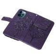 thumbnail image 5 of Dteck iPhone 12 Pro Max Case, Butterfly Patterned Wallet Case, Magnetic Hand Strap Credit Card Holder Slots Synthetic Leather Kickstand Protective Cover For iPhone 12 Pro Max, Purple, 5 of 14
