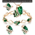 thumbnail image 6 of Leafael Wish Stone Stud Earrings with Emerald Green Birthstone Crystal, 18K Rose Gold Plated, 6 of 7