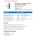 thumbnail image 2 of Blower Motor - Compatible with 2003 - 2007 Honda Accord Sedan 2004 2005 2006, 2 of 2