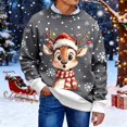 thumbnail image 3 of Christmas Sweatshirt for Men Women Long Sleeve Crewneck Loose Casual Cute Reindeer and Snowflake Print Pullover Sweatshirts, 3 of 8