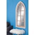 thumbnail image 3 of DecMode 26" x 35" Brown Arched Distressed Window Pane Wall Mirror, 3 of 16