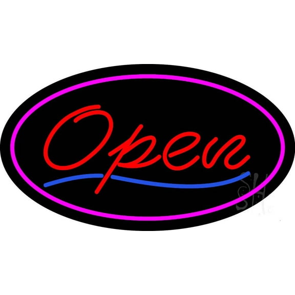 Open Animated LED Neon Sign 20 x 37 - inches, Clear Edge Cut Acrylic Backing, with Dimmer - Bright and Premium built indoor LED Neon Sign for storefront.