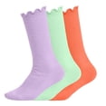 thumbnail image 2 of MKOSPLRT 6-14 Years Big Girls Socks 3 Pairs Toddlers Ruffle Sock Girl's Knee-High Stockings Kids Cozy Warm Solid Color Long Socks, 2 of 8