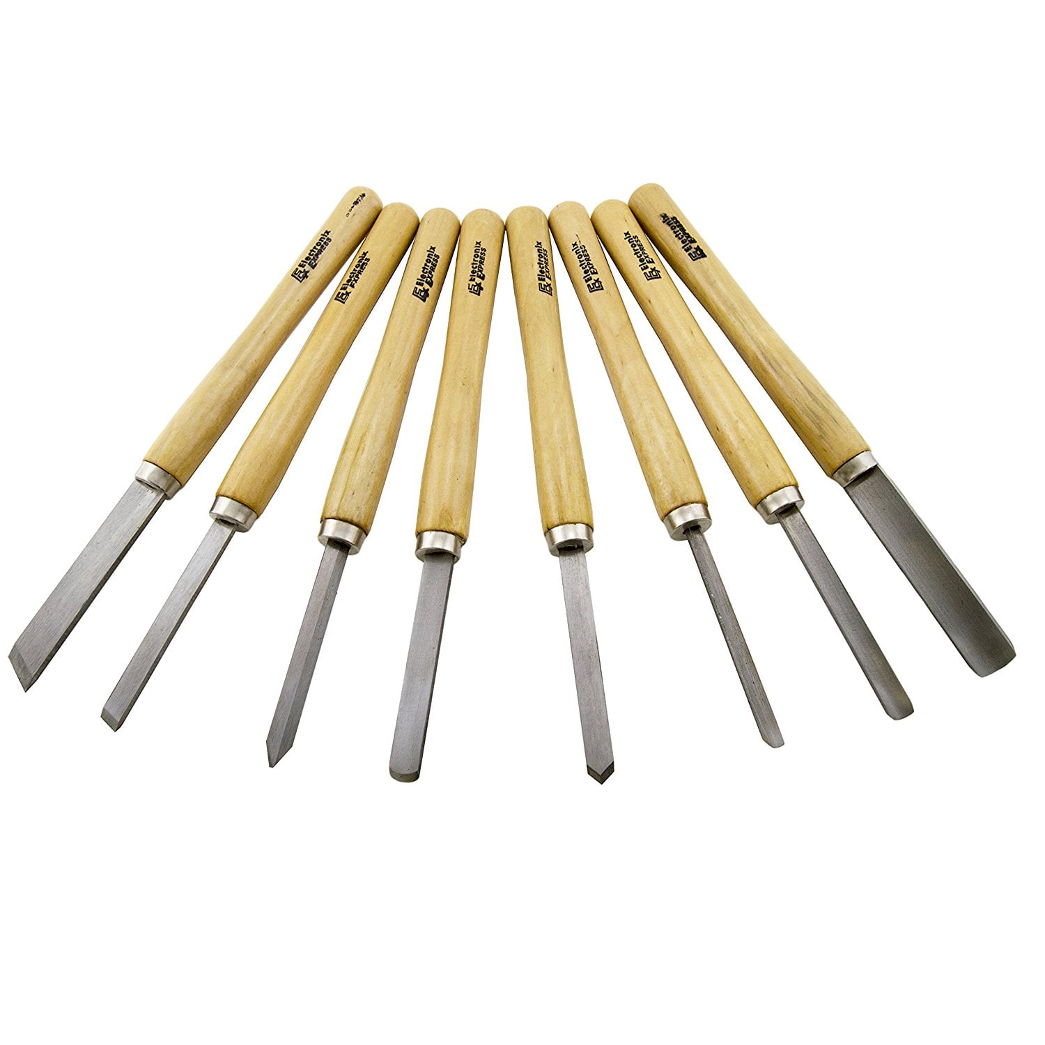 8 Piece Wood Chisel Woodworking Lathe Hand Tool Set, One skew chisel