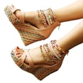 thumbnail image 4 of getmorebeauty Talons Hauts Compensés pour Femmes avec Perles 9 B(m) US, 4 of 4