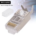 thumbnail image 1 of Connecteurs de Passage RJ45 CAT7, 10 Pcs Câble Modulaire Blindé RJ45, Extrémités de RJ45 CAT7, Vitesse de Transmission 30GIP, Puce Plaquée Or à 3 Broches, 1 of 8