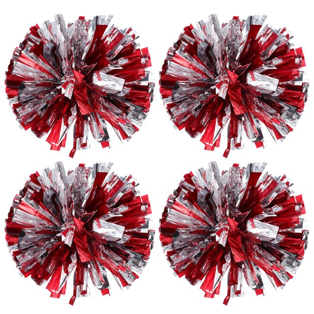 Shisuyan 4pcs Portable Cheerleading Hand Flowers Cheerleader Pom Poms for Sports Events