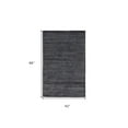 thumbnail image 4 of 4' X 6' Gray And Black Striped Hand Woven Area Rug, 4 of 10