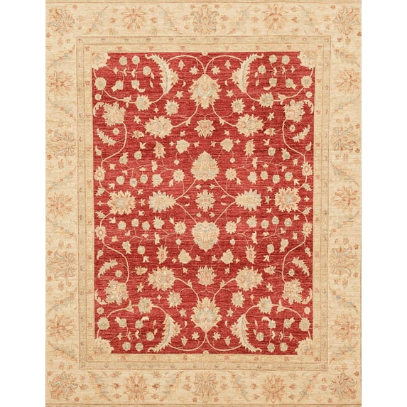 Ahgly Company Machine Washable Indoor Rectangle Abstract Orange Red Area Rugs, 5' x 8'