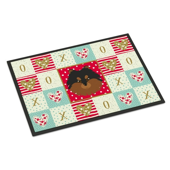 Carolines Treasures CK5228JMAT Pomeranian Love Door Mat Indoor Rug or Outdoor Welcome Mat 24x36 Doormat 36"L x 24"W